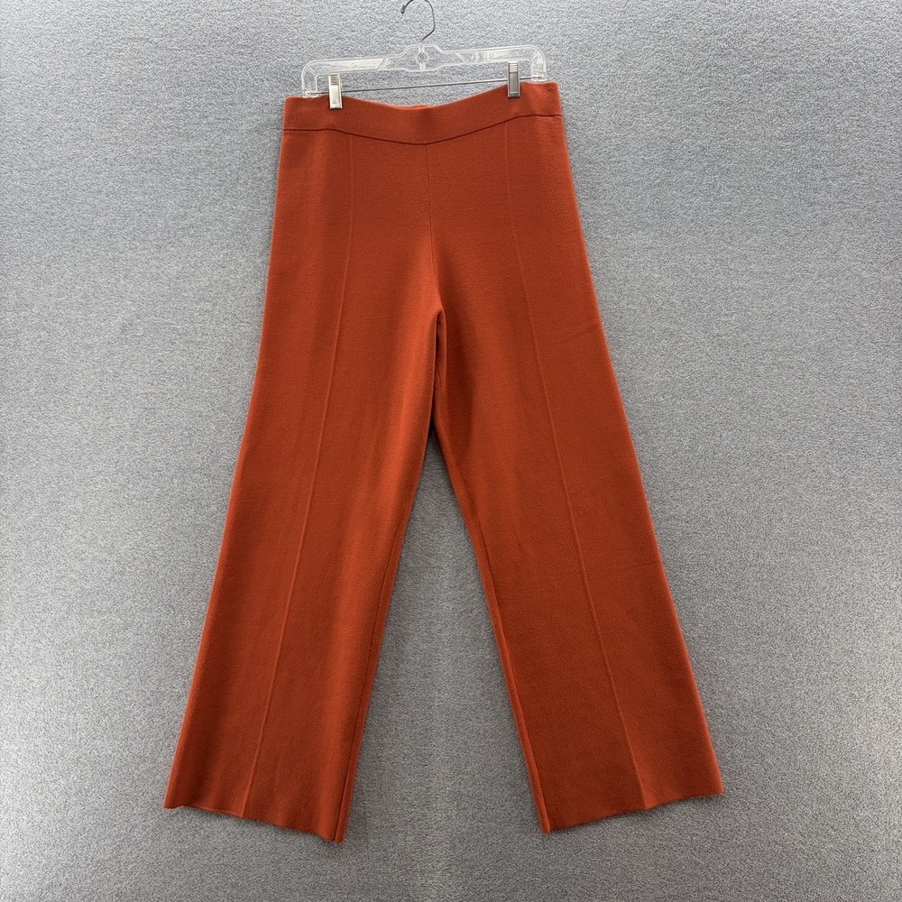 Wilfred Free Pants Womens Large Rust Knit Wide Leg Pull On Stretch Work Office